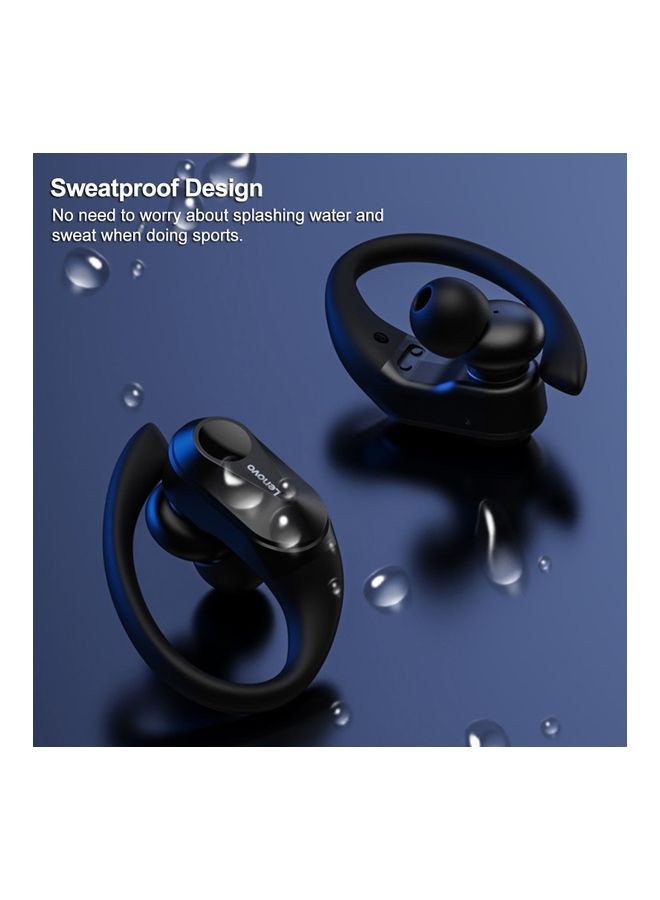 Lenovo LP75 True Wireless Headphones With Mic Ear-hook Sports Headset Sweatproof Earphone In-Ear BT5.3 Earbuds Black - Image 3