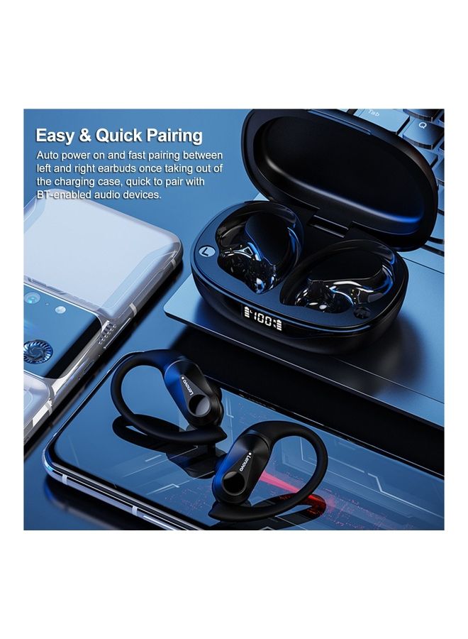 Lenovo LP75 True Wireless Headphones With Mic Ear-hook Sports Headset Sweatproof Earphone In-Ear BT5.3 Earbuds Black - Image 4