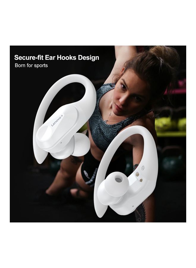 Lenovo LP75 True Wireless Headphones With Mic Ear-hook Sports Headset Sweatproof Earphone In-Ear BT5.3 Earbuds White  - Image 3