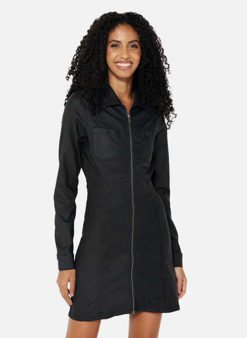 NOISY MAY - Zipped Mini Dress Black - Image 1