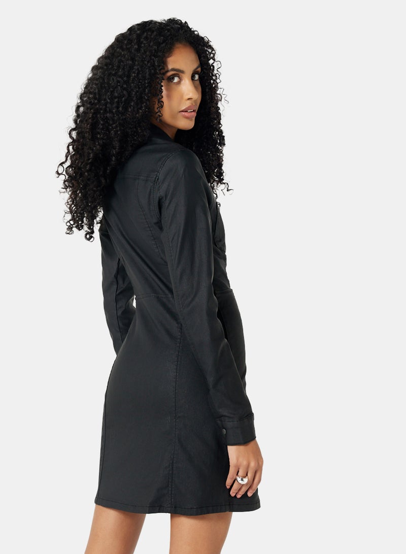 NOISY MAY - Zipped Mini Dress Black - Image 1