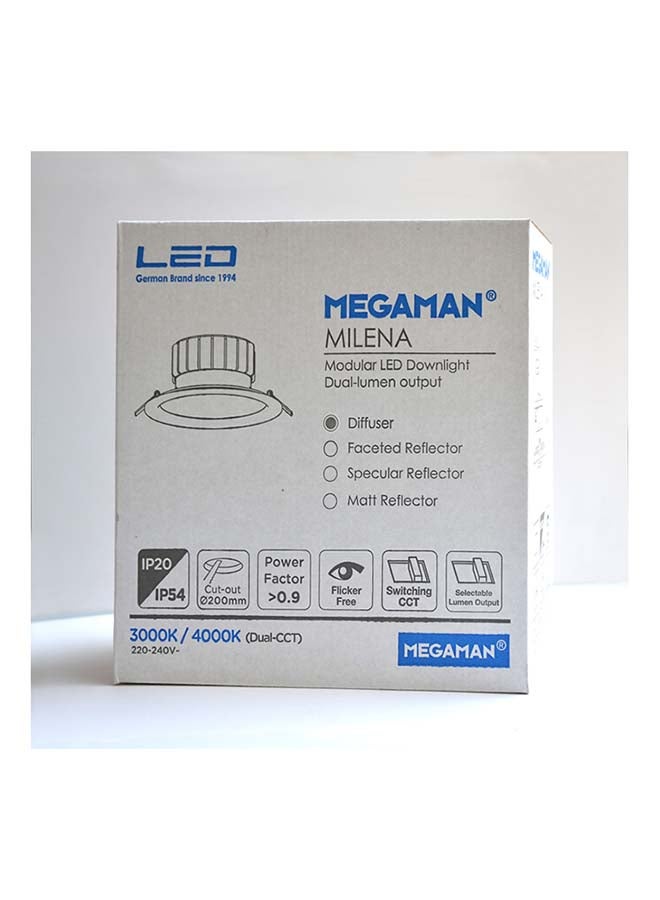 ميجامان Dual Colour Temperature 2800K/4000K 18W/24W LED Downlight Clear - Image 2