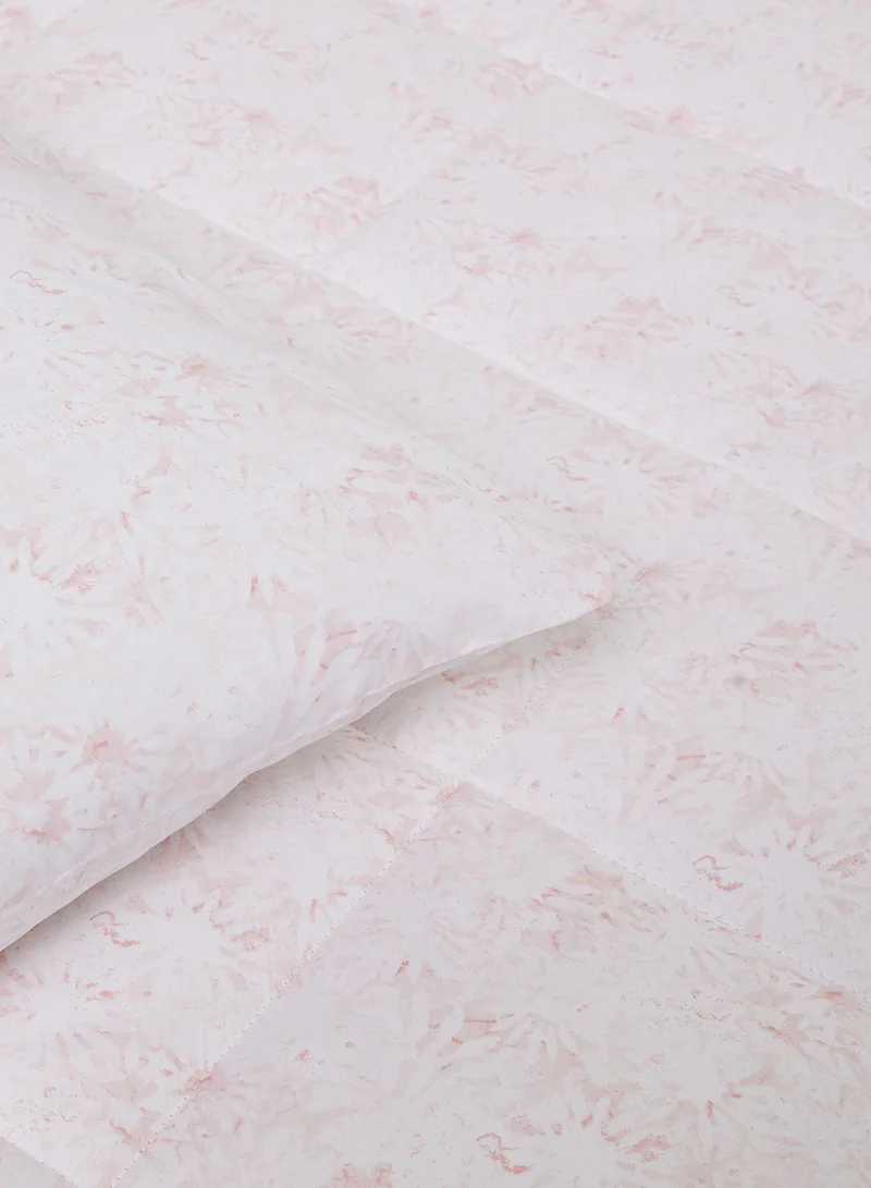 Noon East Comforter Set With Pillow Cover - For King Size Mattress - 100% Cotton Printed Springfield - Sleep Well Lightweight And Warm Bed Linen- Springfield Rose 240X200cm +Pillow Cover 50X75cm
