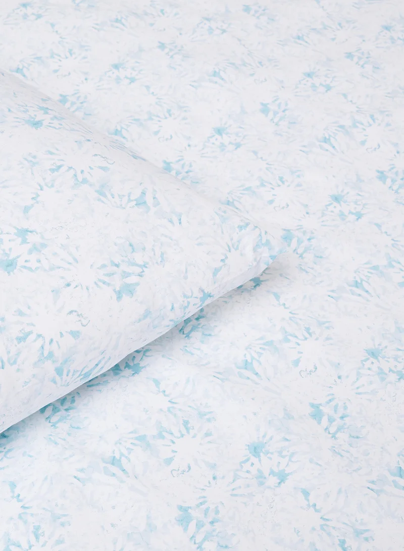 ايست من نون Duvet Cover Set - With 1 Duvet Cover 160X200 Cm And 2 Pillow Cover 50X75 Cm - For Twin Size Mattress - 100% Cotton Percale 180 Thread Count Blue Twin none