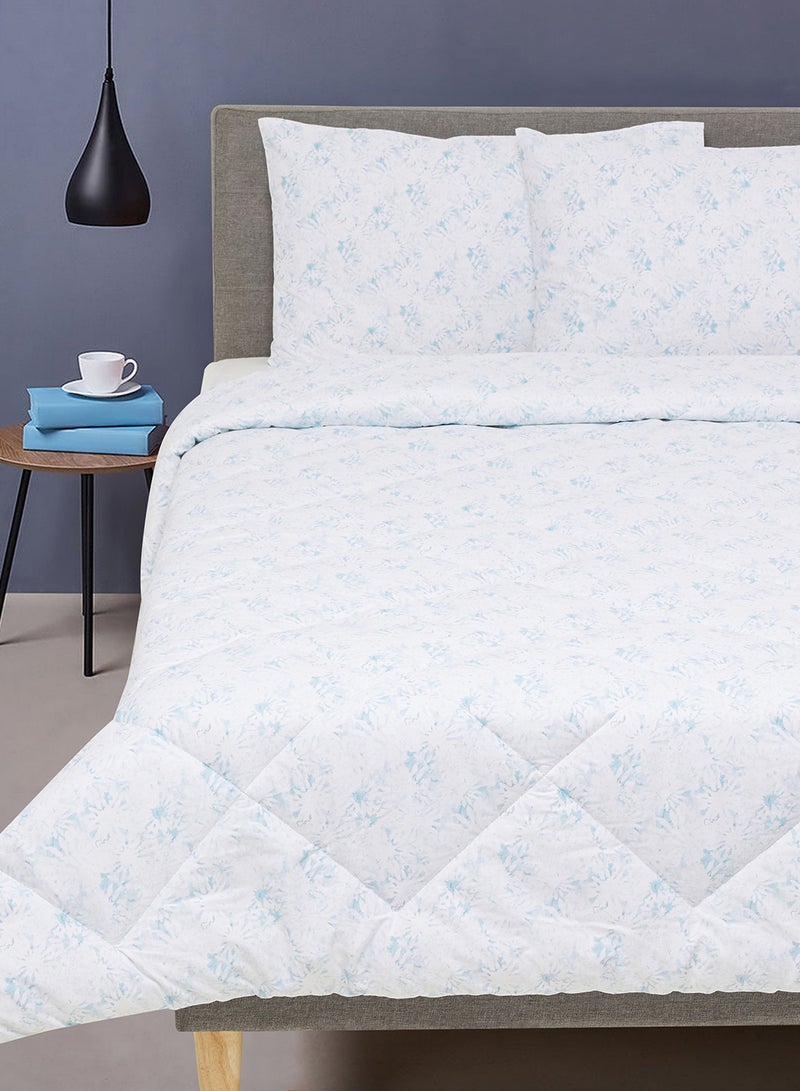 Noon East Comforter Set With Pillow Cover 50X75 Cm, Comforter 240X200 Cm - For Queen Size Mattress - Springfield Pearl Blue 100% Cotton Sleep Well Lightweight And Warm Bed Linen Springfield Pearl Blue  - Image 1