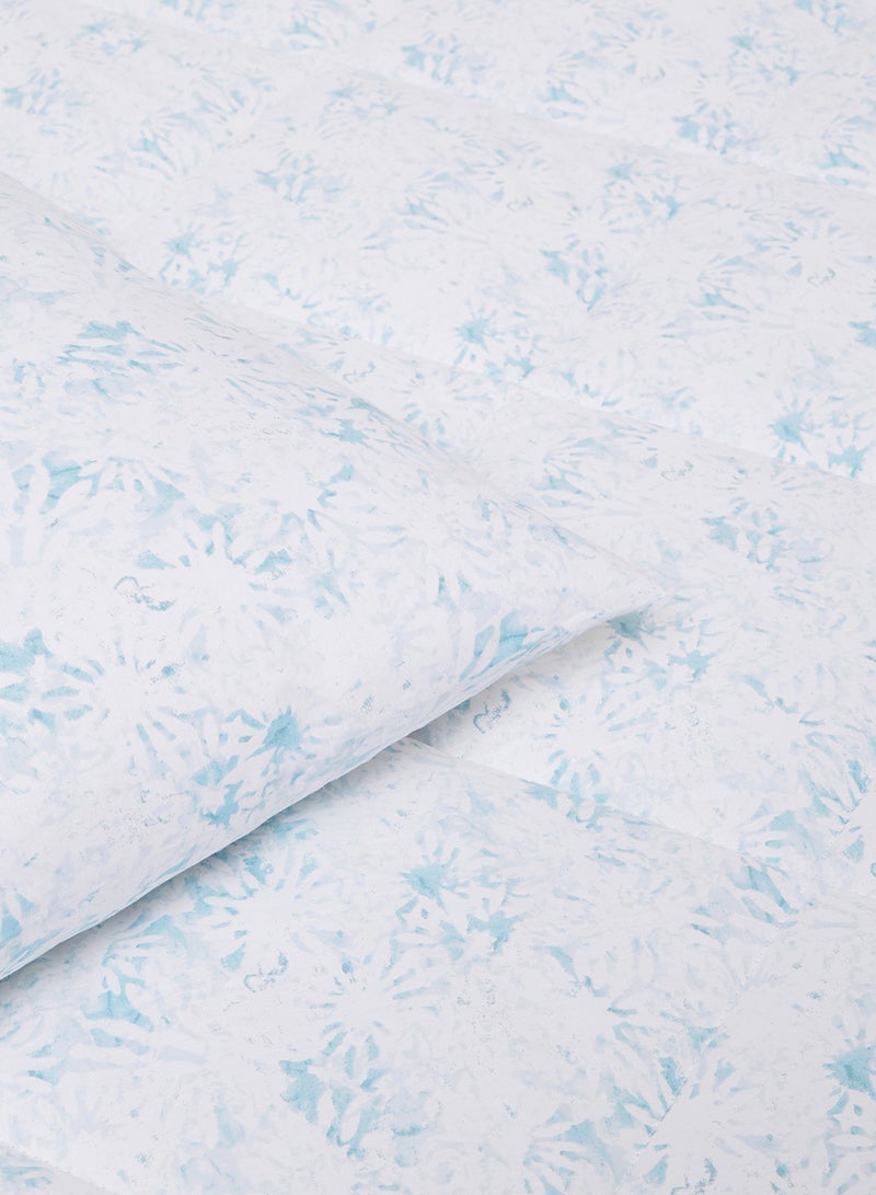 Noon East Comforter Set With Pillow Cover 50X75 Cm, Comforter 240X200 Cm - For Queen Size Mattress - Springfield Pearl Blue 100% Cotton Sleep Well Lightweight And Warm Bed Linen Springfield Pearl Blue  - Image 3