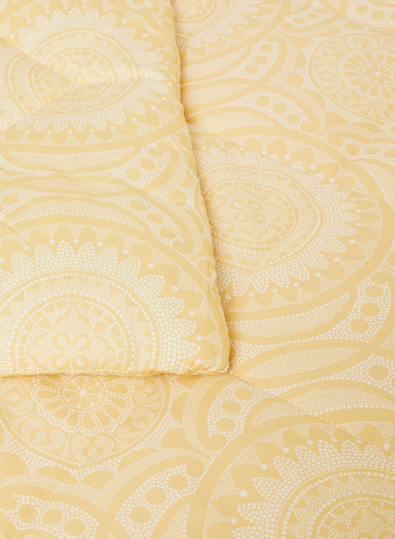 Noon East Comforter Set With Pillow Cover - For Queen Size Mattress - 100% Cotton Granada - Sleep Well Lightweight And Warm Bed Linen - Granada Gold 160X220cm +Pillow Cover 50X75cm