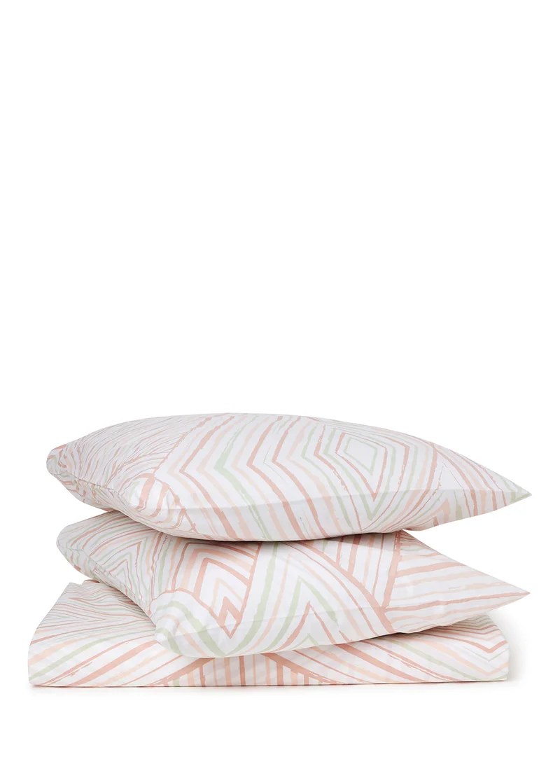 Noon East Duvet Cover Set - With 1 Duvet Cover 160X200 Cm And 2 Pillow Cover 50X75 Cm - For Twin Size Mattress - Red/Grey/White 100% Cotton Percale 180 Thread Count Red/Grey/White Twin none
