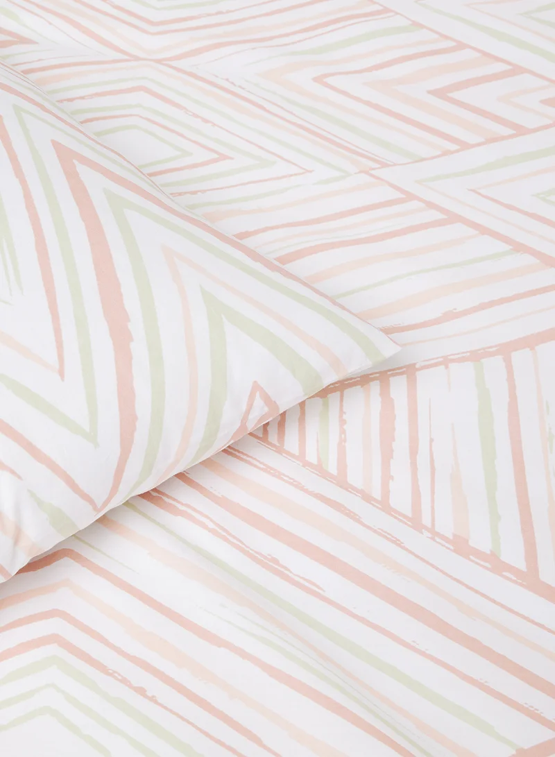 Noon East Duvet Cover Set - With 1 Duvet Cover 260X220 Cm And 2 Pillow Cover 50X75 Cm - For King/Super King Size Mattress - 100% Cotton Percale 180 Thread Count Duma Peach