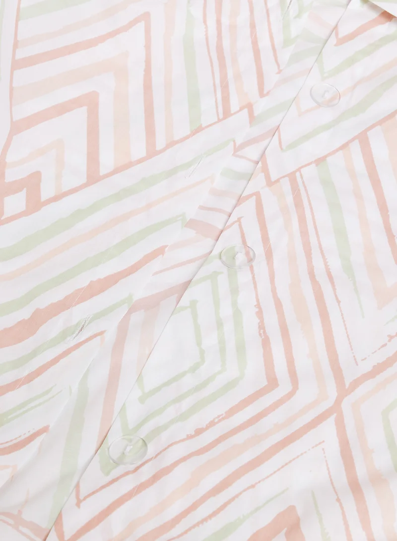 Noon East Duvet Cover Set - With 1 Duvet Cover 260X220 Cm And 2 Pillow Cover 50X75 Cm - For King/Super King Size Mattress - 100% Cotton Percale 180 Thread Count Duma Peach