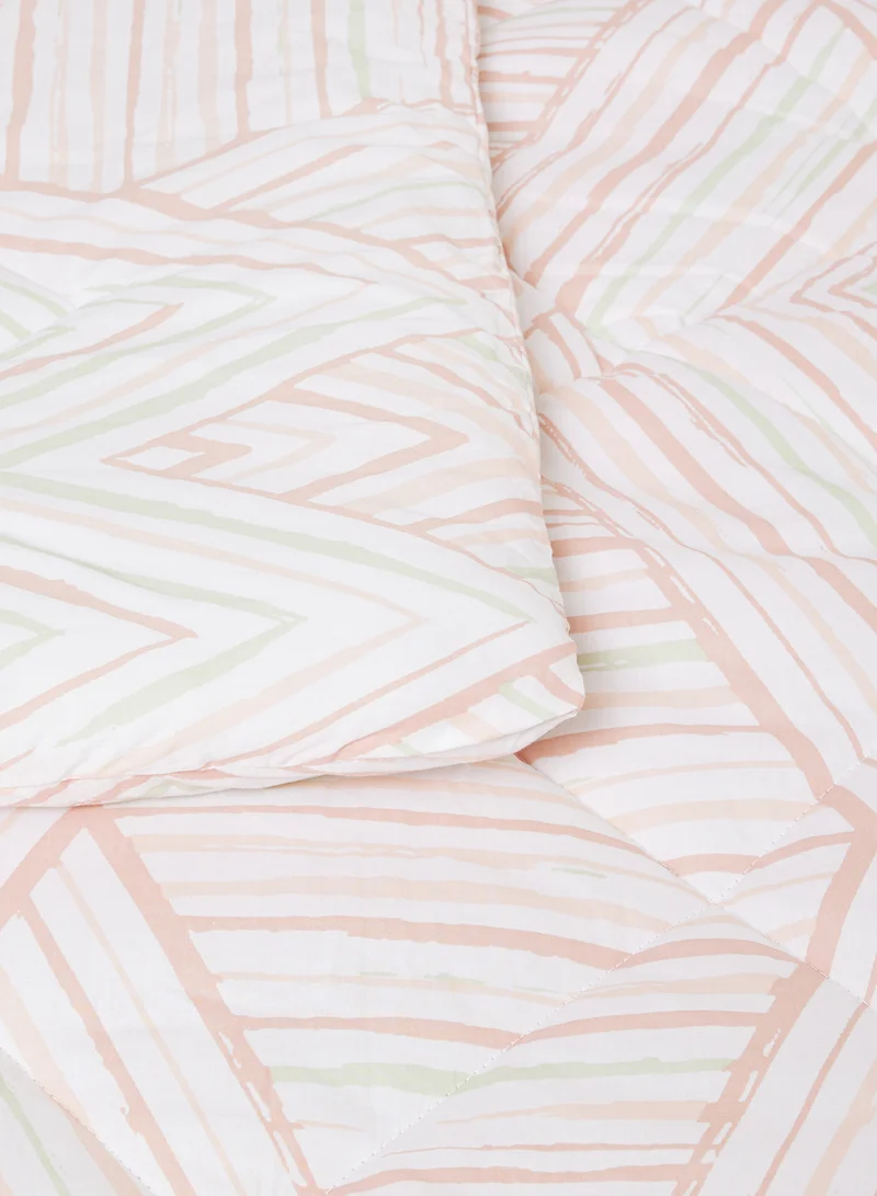 Noon East Comforter Set With Pillow Cover 50X75 Cm, Comforter 240X200 Cm - For Queen Size Mattress - 100% Cotton Printed Duma - Sleep Well Lightweight And Warm Bed Linen Duma Peach