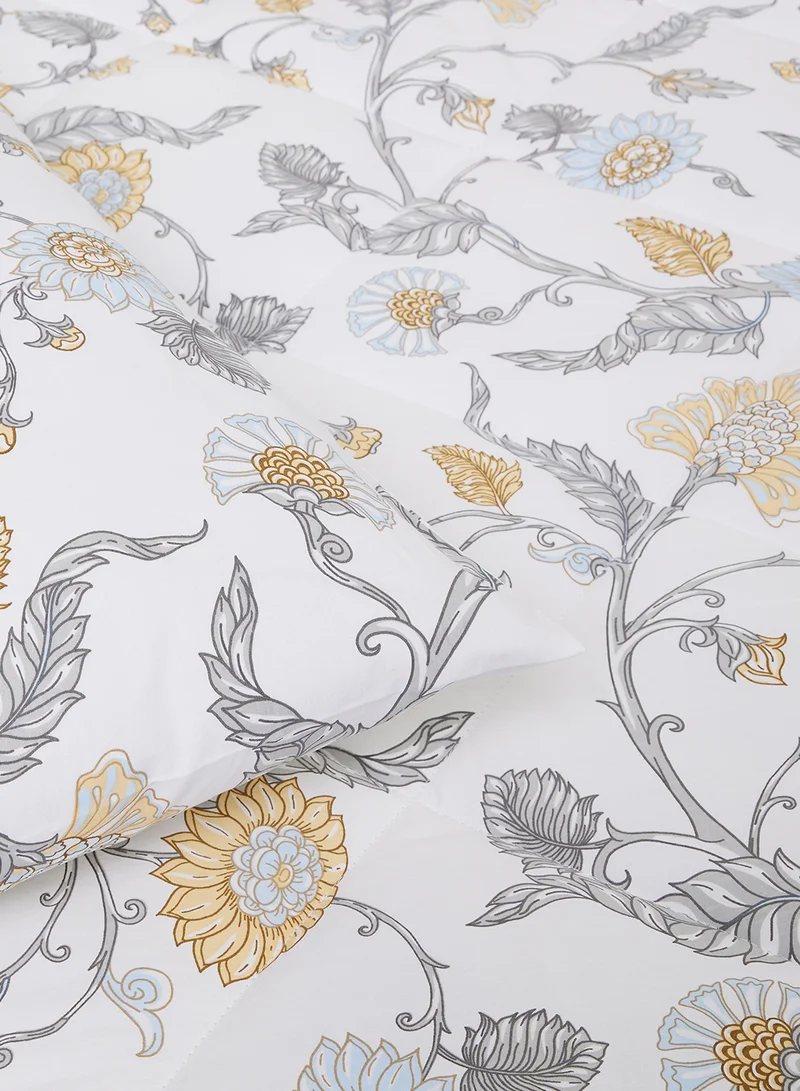 Noon East Comforter Set With Pillow Cover 50X75 Cm, Comforter 160X220 Cm - For Queen Size Mattress - Yellow 100% Cotton Sleep Well Lightweight And Warm Bed Linen Yellow