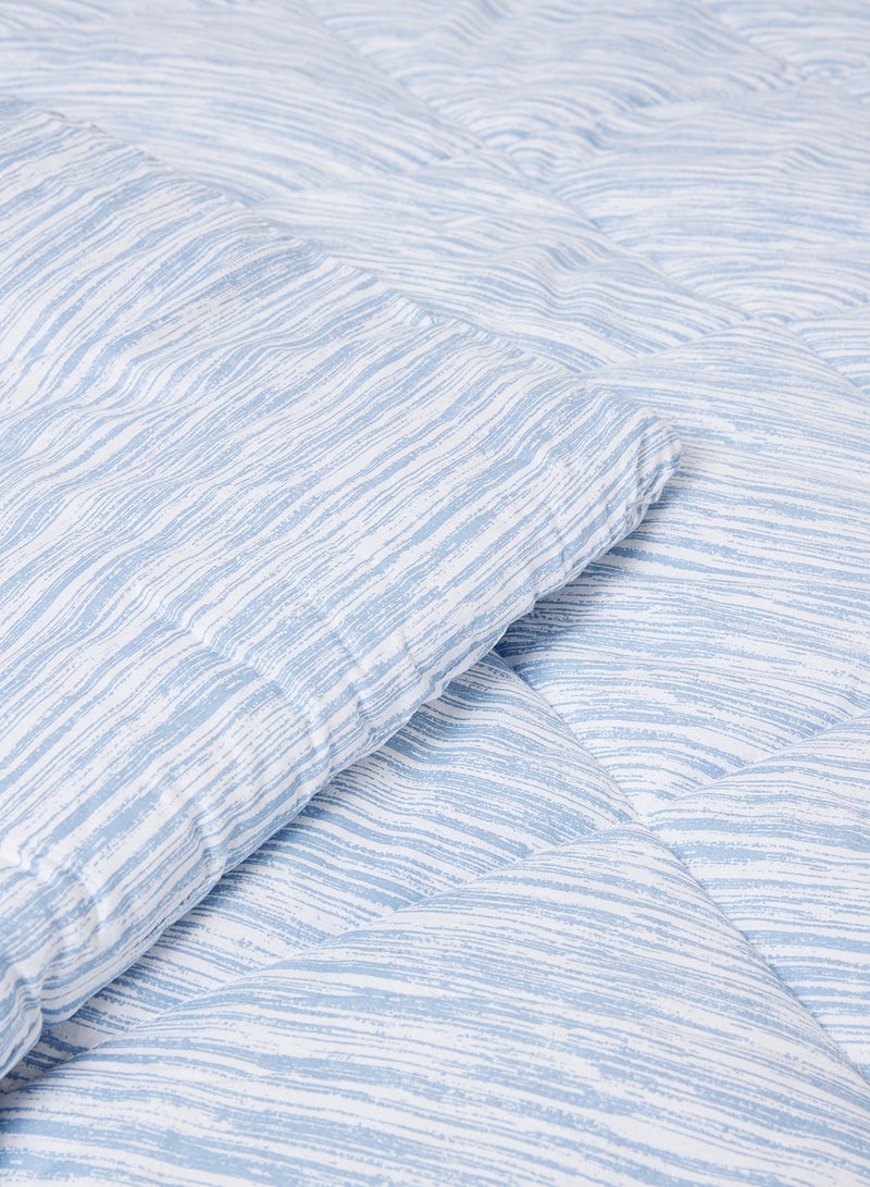 Amal 3 Pieces Comforter Set King Size All Season Everyday Use Bedding Set 100% Cotton 1 Comforter 200x240cm, 2 Pillow Covers 50x75cm Cotton Pearl Blue - Image 3