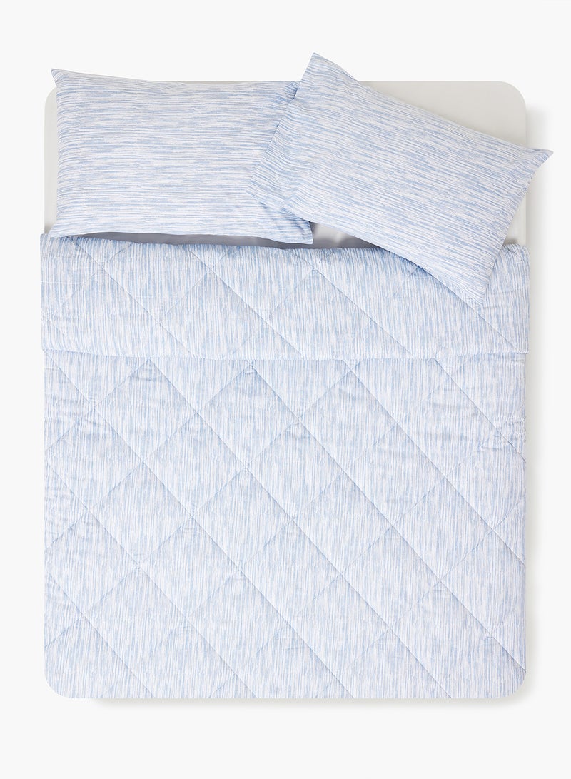 Amal 3 Pieces Comforter Set King Size All Season Everyday Use Bedding Set 100% Cotton 1 Comforter 200x240cm, 2 Pillow Covers 50x75cm Cotton Pearl Blue - Image 4