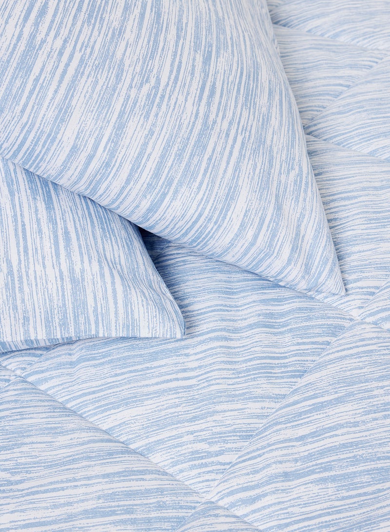 Amal 3 Pieces Comforter Set King Size All Season Everyday Use Bedding Set 100% Cotton 1 Comforter 200x240cm, 2 Pillow Covers 50x75cm Cotton Pearl Blue - Image 5