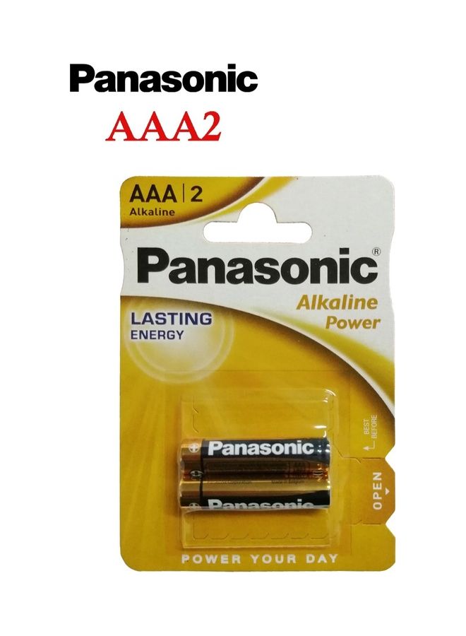 Panasonic Lasting Energy AAA Alkaline Power Battery (1.5 V, 2 Pcs) Gold - Image 1