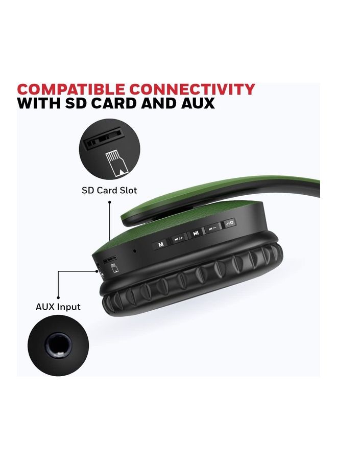 Honeywell Suono P20 Bluetooth V5.0 Wireless Over Ear Headphone with mic, Upto 8H Playtime, 40mm Drivers, Padded Ear Cushions, Integrated Controls, Deep Bass, IPX4, 3.5mm AUX, Voice Assistant enabled Olive Green  - Image 3