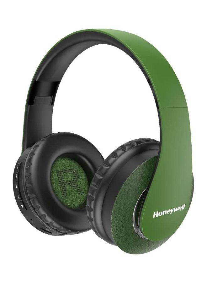 Honeywell Suono P20 Bluetooth V5.0 Wireless Over Ear Headphone with mic, Upto 8H Playtime, 40mm Drivers, Padded Ear Cushions, Integrated Controls, Deep Bass, IPX4, 3.5mm AUX, Voice Assistant enabled Olive Green  - Image 1