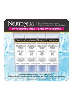 Neutrogena 4-Piece Ultra Sheer Dry-Touch Sunscreen SPF 60 Water & Sweat Resistant 88ml  - Image 1