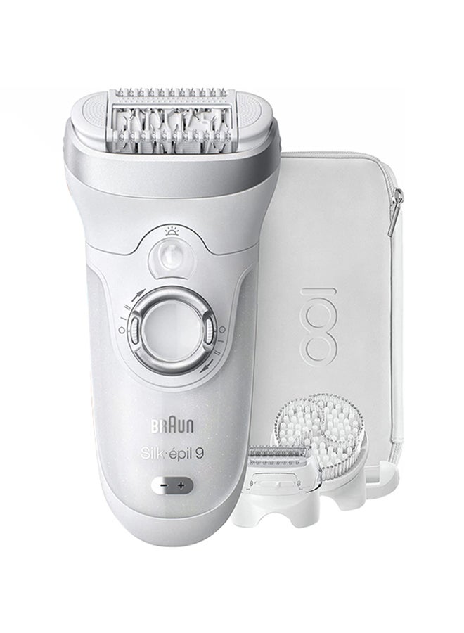 BRAUN Silk Epil 9 Epilator Senso Smart With Spa Brushes Wet And Dry Special Design With Travel Bag MBSES9 White 20 x 6.7 x 19.5cm - Image 1