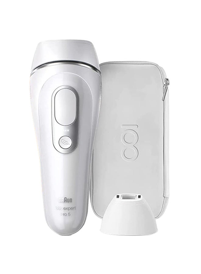براون جهاز إزالة الشعر بالنبض الضوئي سيلك-اكسبرت برو 5 بتصميم ذو اصدار محدود مع رأس دقيق وحقيبة فاخرة، موديل MBSEP5 أبيض - Image 1