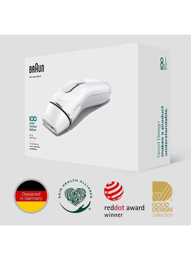 براون جهاز إزالة الشعر بالنبض الضوئي سيلك-اكسبرت برو 5 بتصميم ذو اصدار محدود مع رأس دقيق وحقيبة فاخرة، موديل MBSEP5 أبيض - Image 3