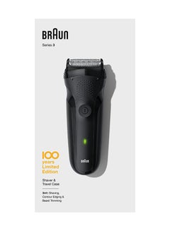 BRAUN Series 3  Max  100 Years Limited Edition Electric Shaver MBS3 Black 20.3 x 5.62 x 11.2cm  - Image 3