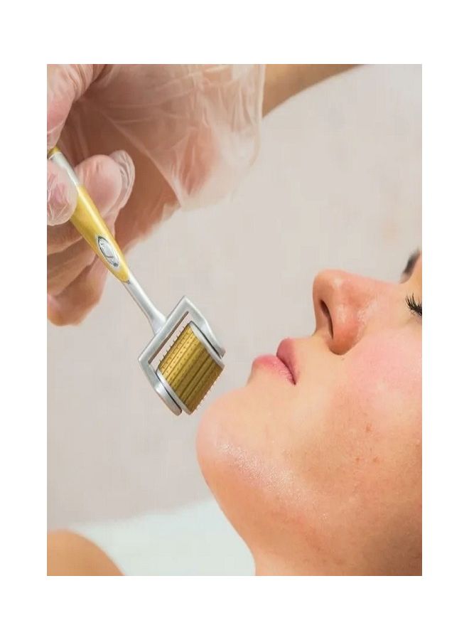 Derma Roller 192 needles, size 0.75 mm, to treat wrinkles and narrow pores, daily skin care routine Gold 0.75ml - Image 3