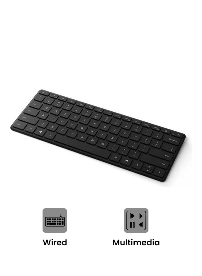 Microsoft - Designer Wireless Compack Keyboard Black - Image 1
