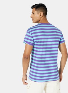 NEW LOOK Short Sleeve Striped T-Shirt Blue  - Image 2