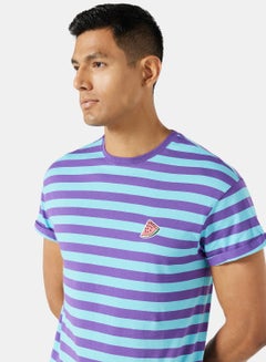 NEW LOOK Short Sleeve Striped T-Shirt Blue  - Image 4