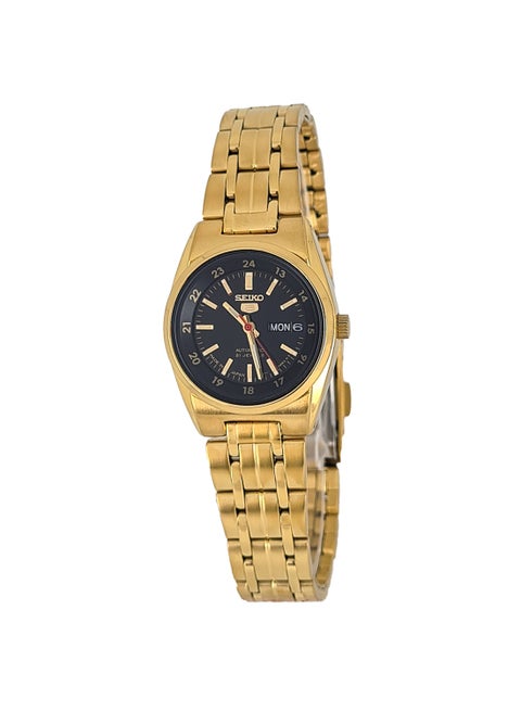Women's Round Shape Stainless Steel Analog Wrist Watch 24 mm - Gold - SYMC06J1