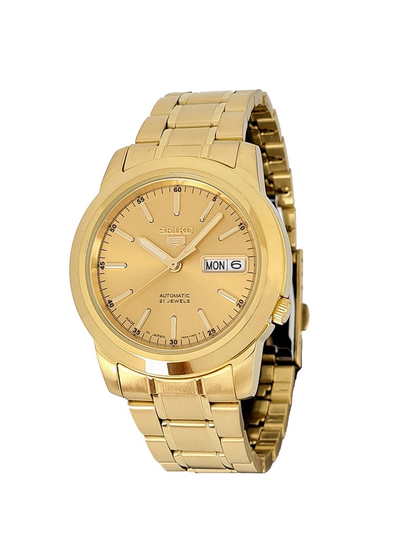 Seiko - Men's Round Shape Stainless Steel Analog Wrist Watch - Gold - SNKE56J1 - Image 1