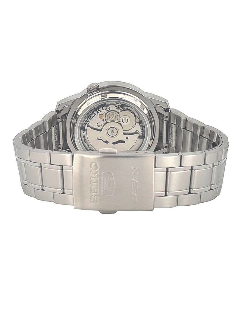 Men's Round Shape Stainless Steel Analog Wrist Watch - Silver - SNKE53J