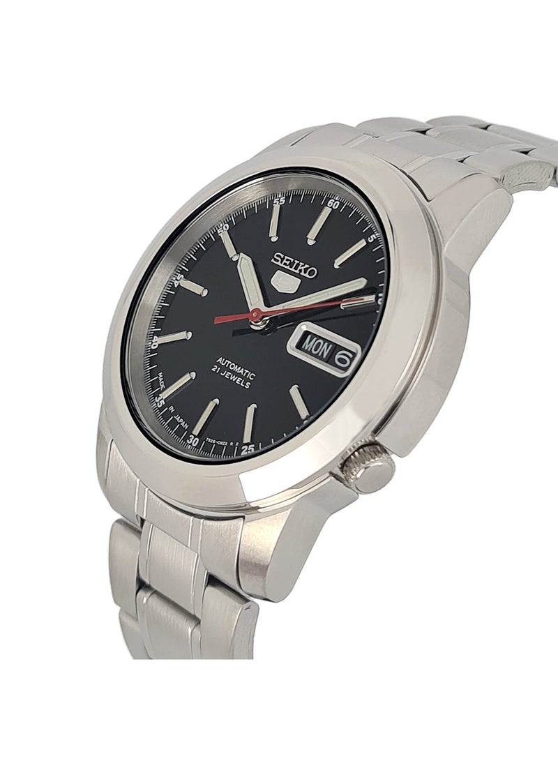Men's Round Shape Stainless Steel Analog Wrist Watch - Silver - SNKE53J