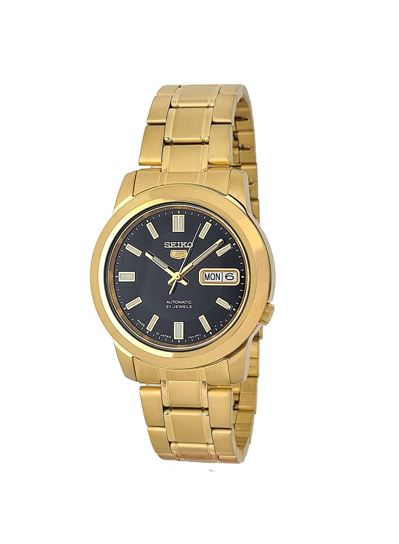 Seiko - Men's Round Shape Stainless Steel Analog Wrist Watch - Gold - SNKK22J1 - Image 1