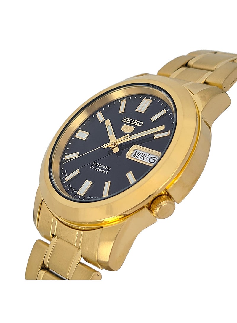 Seiko - Men's Round Shape Stainless Steel Analog Wrist Watch - Gold - SNKK22J1 - Image 1