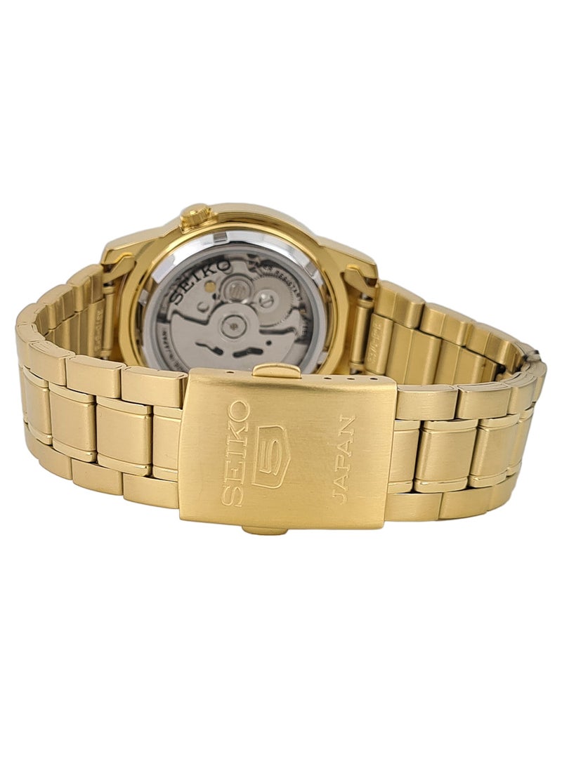Seiko - Men's Round Shape Stainless Steel Analog Wrist Watch - Gold - SNKK22J1 - Image 1