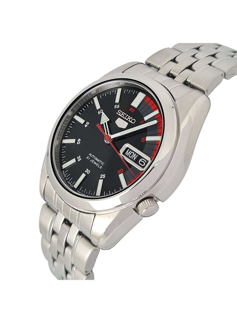 Seiko Men's Series 5 Round Shape Stainless Steel Analog Wrist Watch 36 mm - Silver - SNK375J1  - Image 2