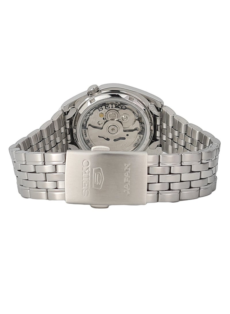 Seiko Men's Series 5 Round Shape Stainless Steel Analog Wrist Watch 36 mm - Silver - SNK375J1  - Image 3