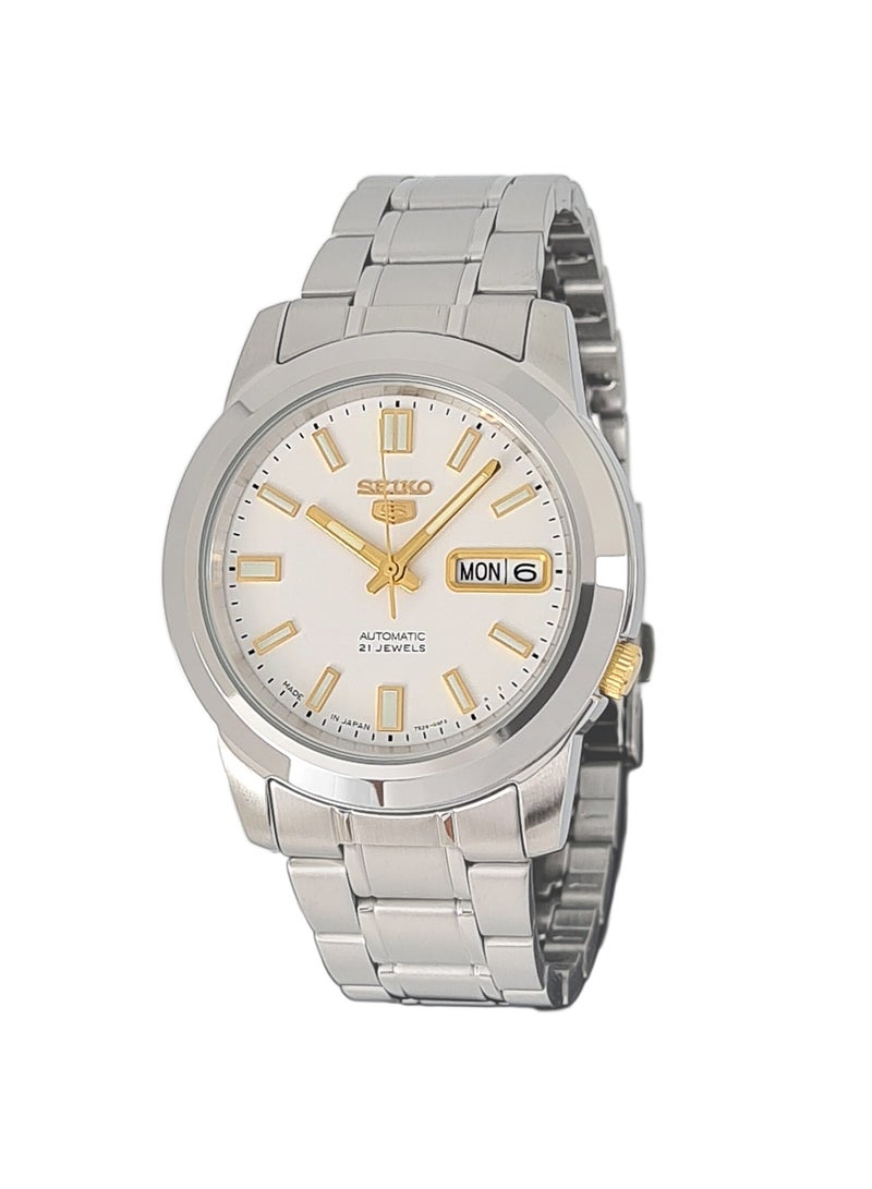 Seiko - Men's Round Shape Stainless Steel Analog Wrist Watch - Silver - SNKK07J1 - Image 1