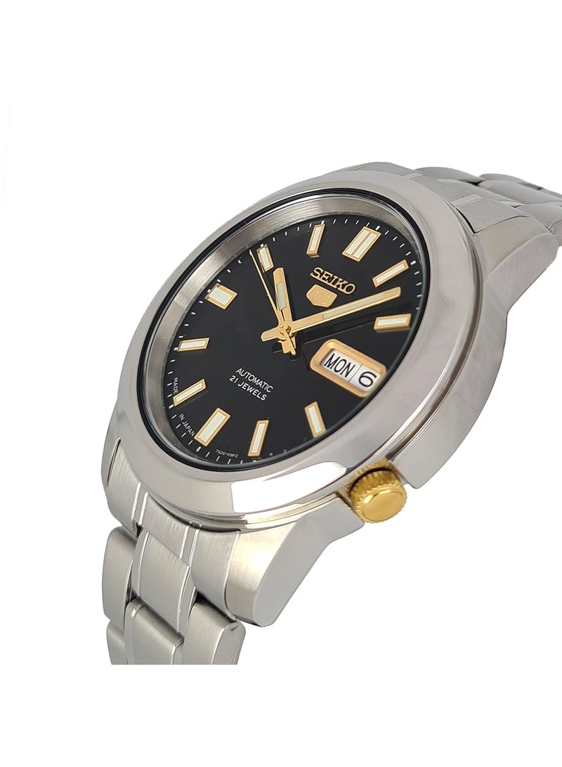 سيكو ساعة يد بعقارب وسوار من الستانلس ستيل طراز SNKK17J1 للرجال - Image 2