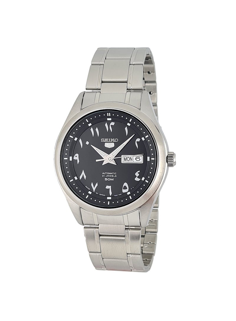 Seiko Men's Round Shape Stainless Steel Analog Wrist Watch - Silver - SNKP21J  - Image 1