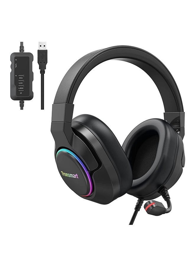 Tronsmart Sparkle PC Gaming Headset USB PS4 Surround Sound 7.1 for Gaming Microphone Noise Cancelling LED Lights/Mute Control/Soft Pads Micro Gaming Headset for Nintendo Switch, Playstation 4, iMac