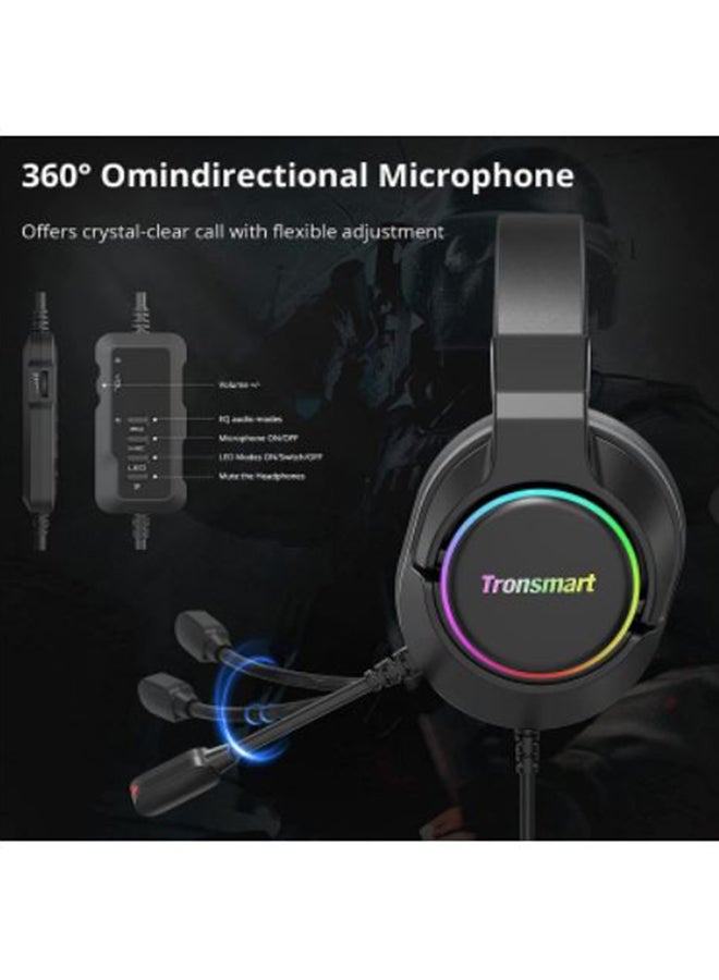 Tronsmart Sparkle PC Gaming Headset USB PS4 Surround Sound 7.1 for Gaming Microphone Noise Cancelling LED Lights/Mute Control/Soft Pads Micro Gaming Headset for Nintendo Switch, Playstation 4, iMac