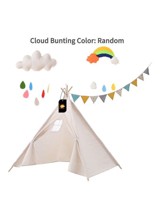 Kidle Portable Indian Cotton Carva Tipi Teepee Children's Tent For Kids 100x100x110cm - Image 1
