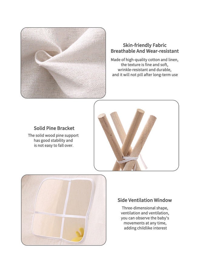 Kidle Portable Indian Cotton Carva Tipi Teepee Children's Tent For Kids 100x100x110cm - Image 5