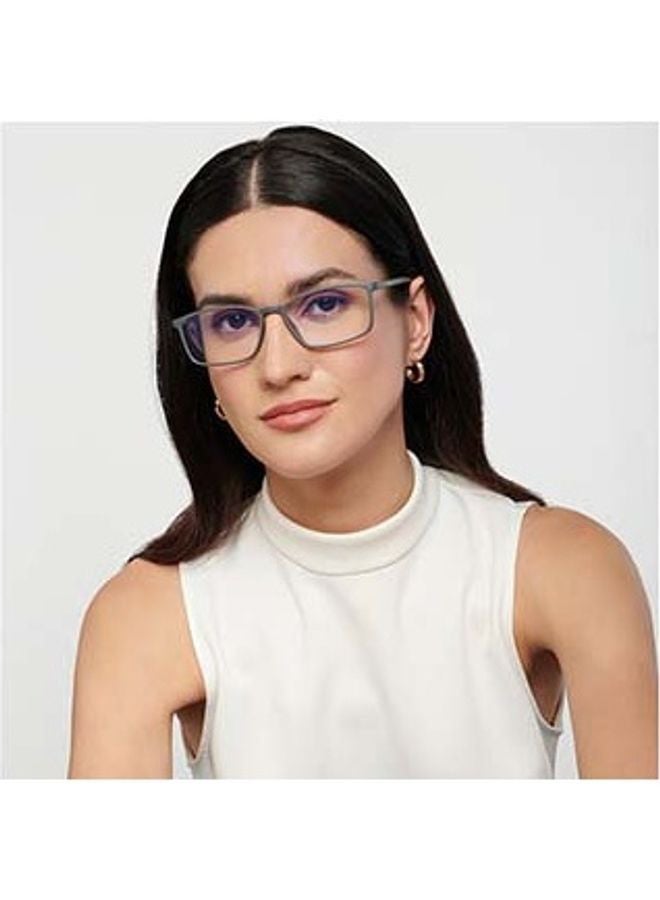 Lenskart Blu - Zero Power Bluecut & Antiglare Rectangular Shape Computer Eyeglasses LB E13527 - Lens Size: 53mm - Grey - Image 1