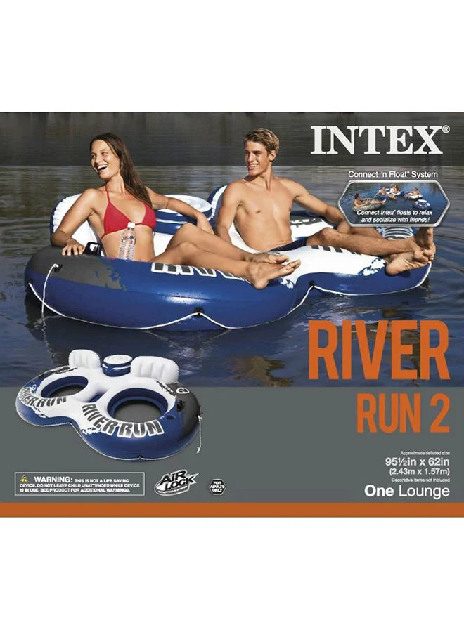 INTEX River Run Ii Sport Lounge Inflatable Water Float With Cooler 243x157cm