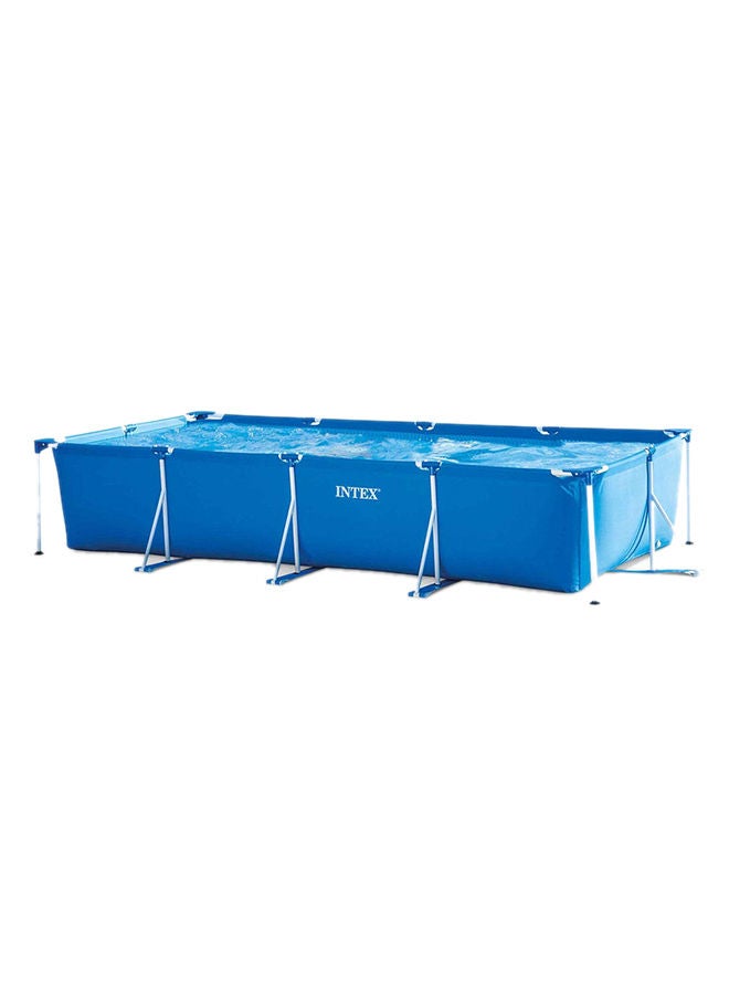 INTEX Superior Strength And Longer Durability Sturdy Rectangular Unisex Frame Swimming Pool Blue with Filter Pump Model 28274 Summer Fun Water Play 450x220x84cm  - Image 1